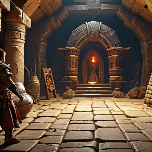 Home 6 **"Dungeon and Fighter adventurer exploring a treasure-filled dungeon, discovering ancient artifacts and battling monsters."** (Focus on the "Adventurer's Treasure" event and exploration)